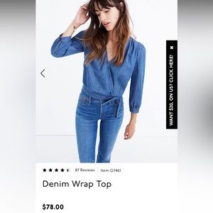 Madewell Denim Wrap Top